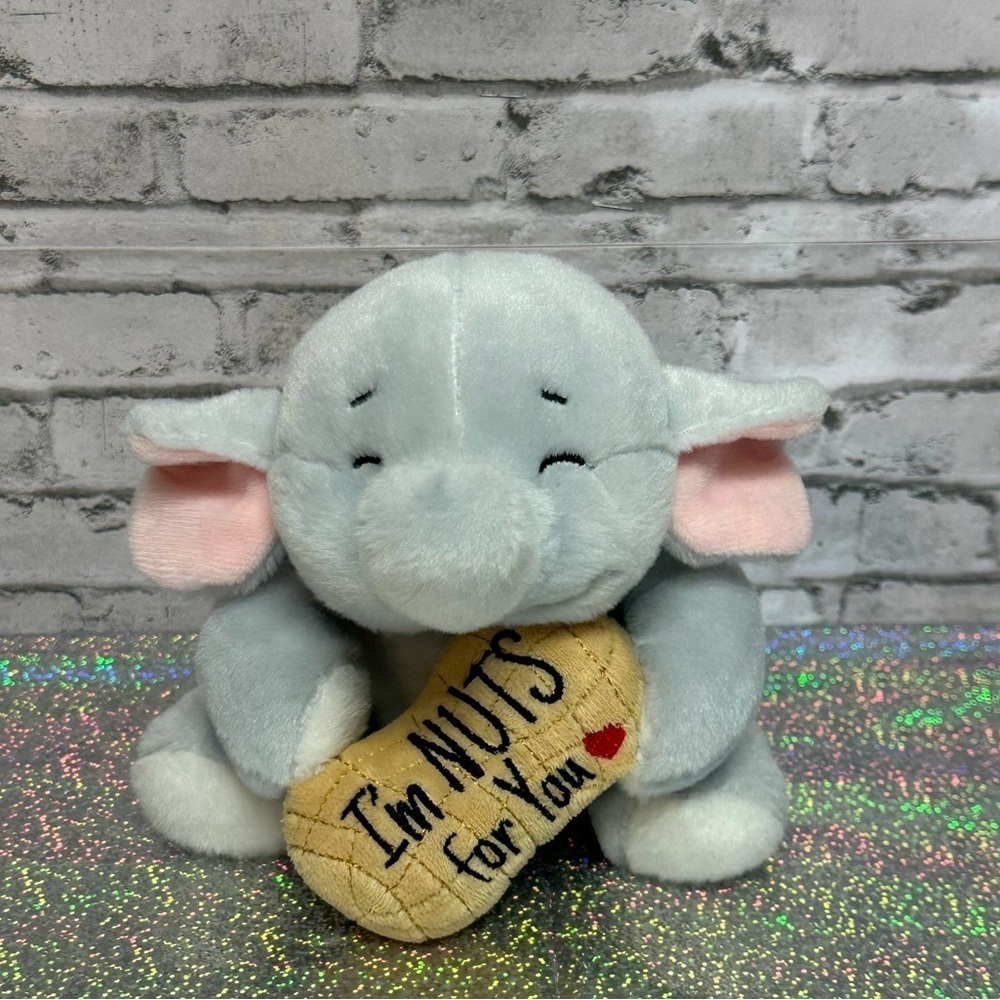 Get Your Hands on a Ganz ELEPHANT I'm Nuts for You Plush Stuffed Animal 7" Tall